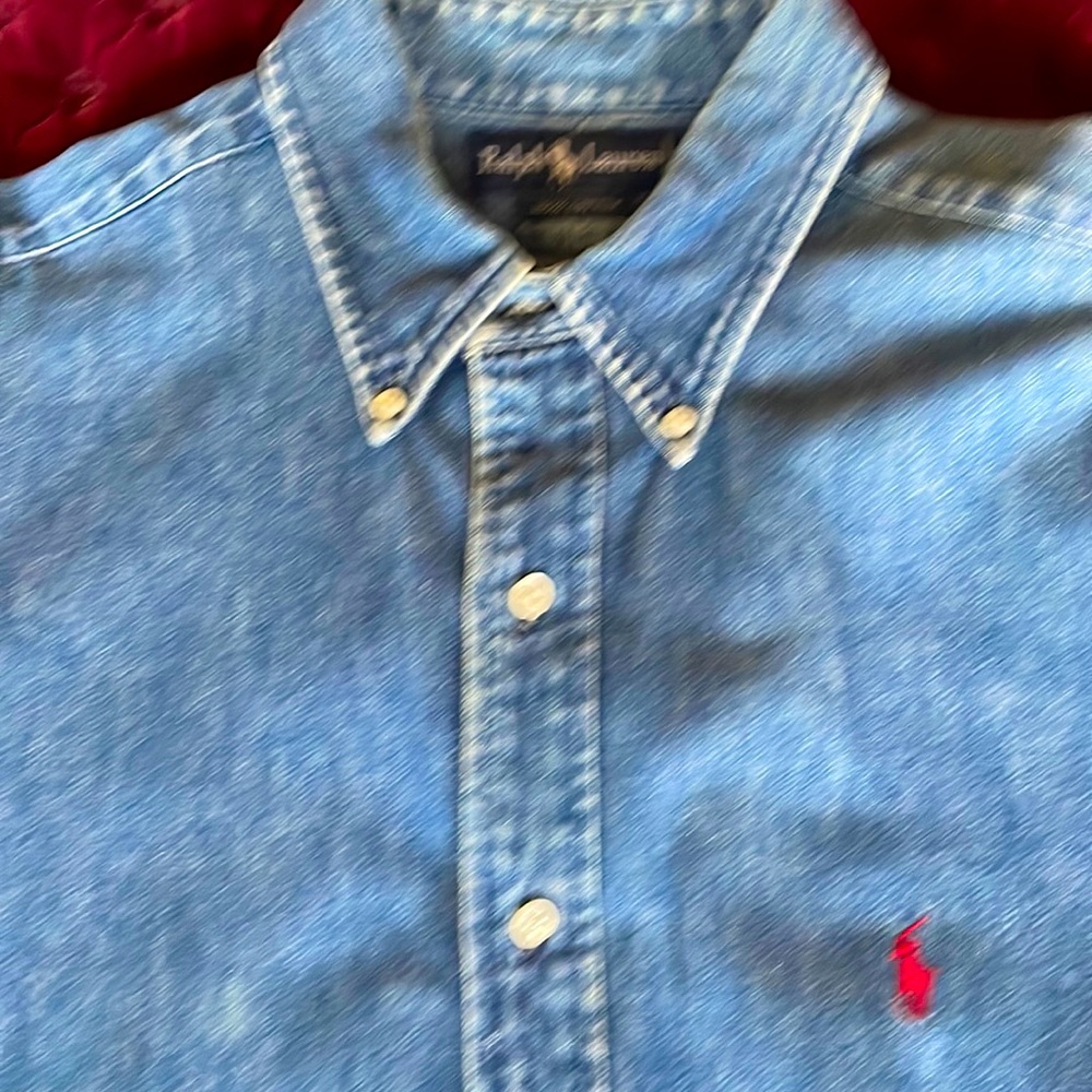 Ralph Lauren denim long sleeve shirt. Size XL